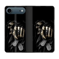 Housse cuir portefeuille Pour Iphone 17 Air Tete de Mort Your Next