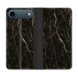 Housse cuir portefeuille Pour Iphone 17 Air Texture Marbre Noir