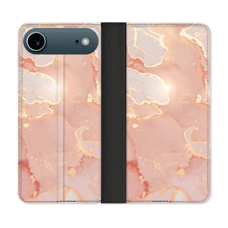Housse cuir portefeuille Pour Iphone 17 Air Texture Marbre Rose