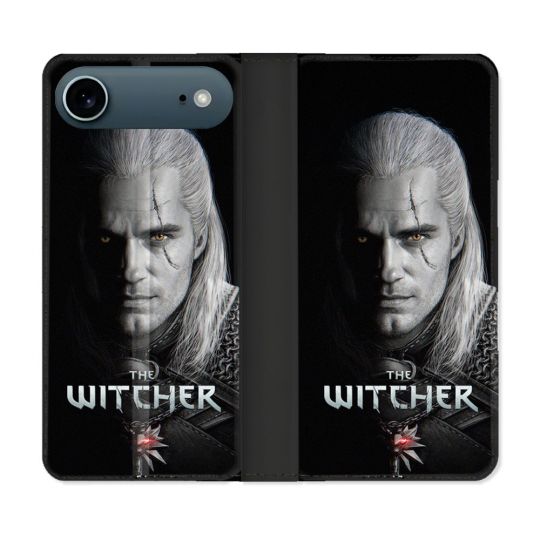 Housse cuir portefeuille Pour Iphone 17 Air The Witcher Noir