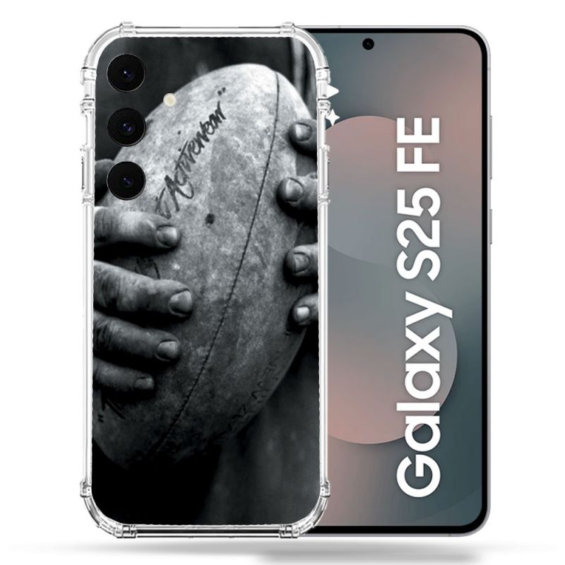 Coque Renforcée Pour Samsung Galaxy S25 FE Sport Rugby Ballon Vintage