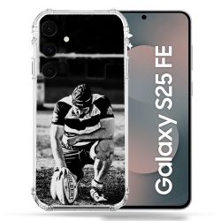 Coque Renforcée Pour Samsung Galaxy S25 FE Sport Rugby Noir Blanc