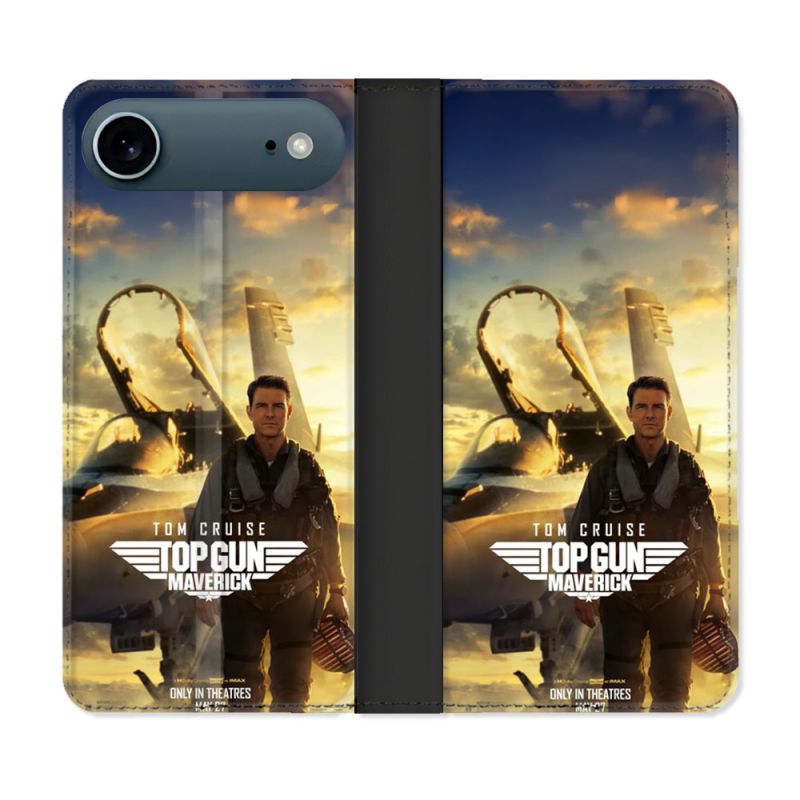 Housse cuir portefeuille Pour Iphone 17 Air Top Gun