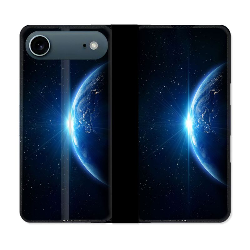 Housse cuir portefeuille Pour Iphone 17 Air Univers Planete Terre