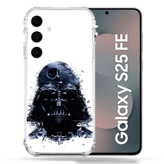 Coque Renforcée Pour Samsung Galaxy S25 FE Star Wars - Dark Vador Blanc