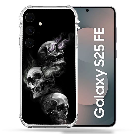 Coque Renforcée Pour Samsung Galaxy S25 FE Tete de Mort Triple