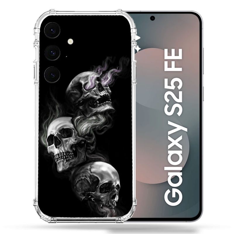 Coque Renforcée Pour Samsung Galaxy S25 FE Tete de Mort Triple