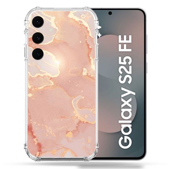 Coque Renforcée Pour Samsung Galaxy S25 FE Texture Marbre Rose