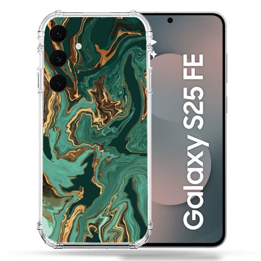 Coque Renforcée Pour Samsung Galaxy S25 FE Texture Marbre Vert