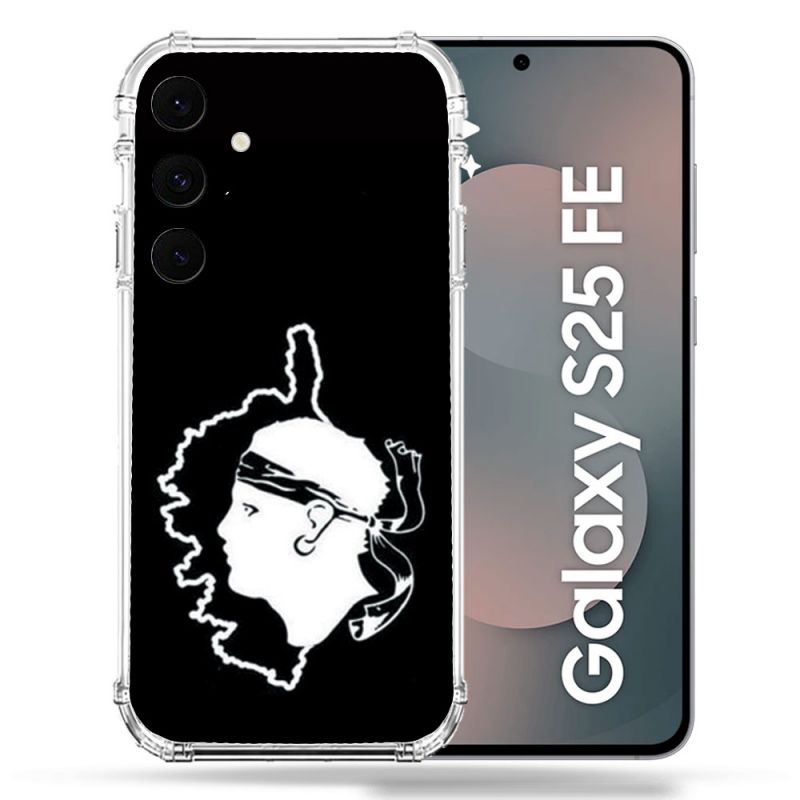 Coque Renforcée Pour Samsung Galaxy S25 FE Voyage Corse Noir