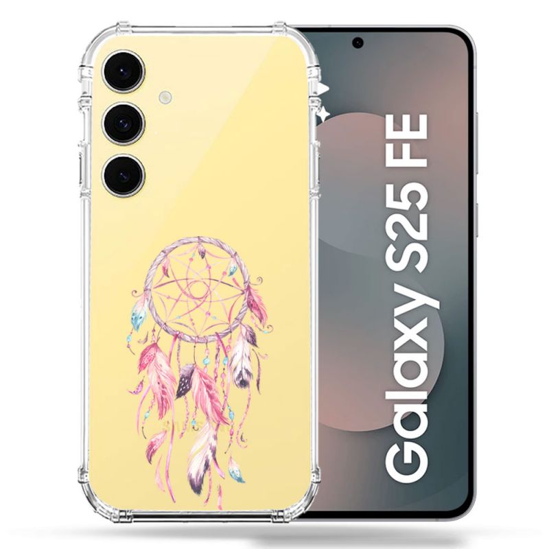 Coque Renforcée Transparente Pour Samsung Galaxy S25 FE Attrape Reve Rose
