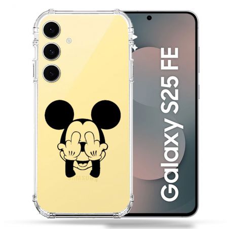 Coque Renforcée Transparente Pour Samsung Galaxy S25 FE Mickey doigt