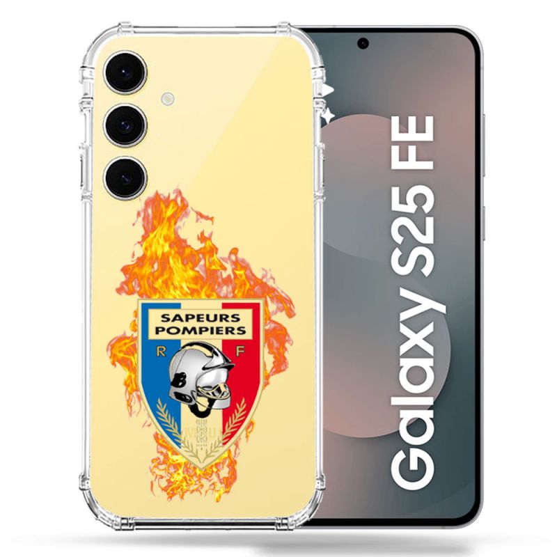 Coque Renforcée Transparente Pour Samsung Galaxy S25 FE Pompier Feu