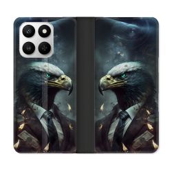 Housse cuir portefeuille Pour Honor 400 smart 5G Animal Aigle Business