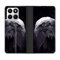 Housse cuir portefeuille Pour Honor 400 smart 5G Animal Aigle Royal Noir