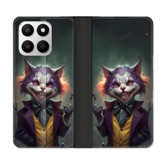 Housse cuir portefeuille Pour Honor 400 smart 5G Animal Chat Joker