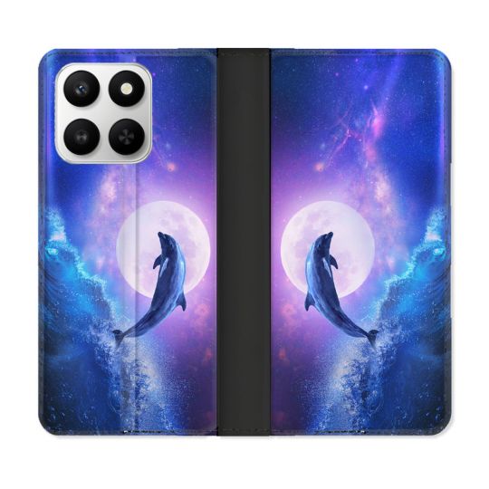 Housse cuir portefeuille Pour Honor 400 smart 5G Animal Dauphin Vague