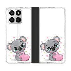 Housse cuir portefeuille Pour Honor 400 smart 5G Animal Koala Cœur