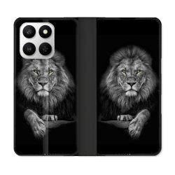 Housse cuir portefeuille Pour Honor 400 smart 5G Animal Lion Majestueux