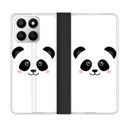 Housse cuir portefeuille Pour Honor 400 smart 5G Animal Panda Blanc
