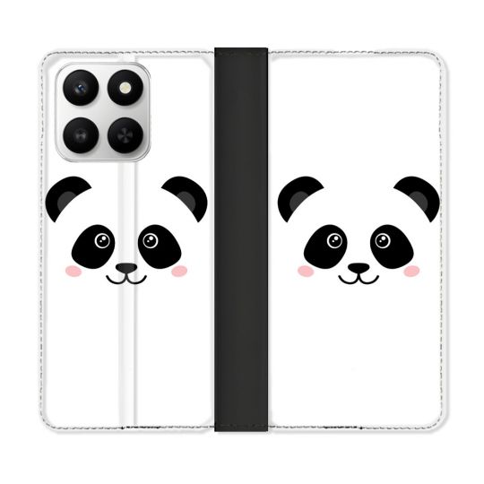 Housse cuir portefeuille Pour Honor 400 smart 5G Animal Panda Blanc