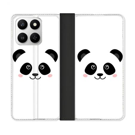Housse cuir portefeuille Pour Honor 400 smart 5G Animal Panda Blanc