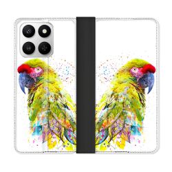 Housse cuir portefeuille Pour Honor 400 smart 5G Animal Perroquet Jaune