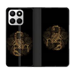 Housse cuir portefeuille Pour Honor 400 smart 5G Animal Scorpion Fresque