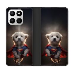 Housse cuir portefeuille Pour Honor 400 smart 5G Animal Super Chien