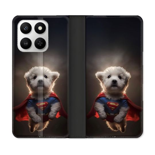Housse cuir portefeuille Pour Honor 400 smart 5G Animal Super Chien