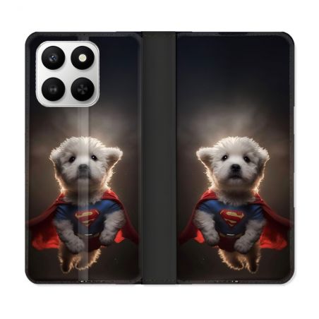 Housse cuir portefeuille Pour Honor 400 smart 5G Animal Super Chien