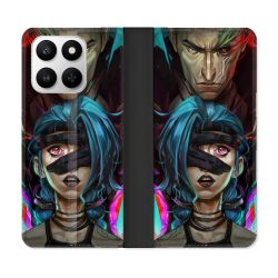 Housse cuir portefeuille Pour Honor 400 smart 5G Arcane Jinx Bleu