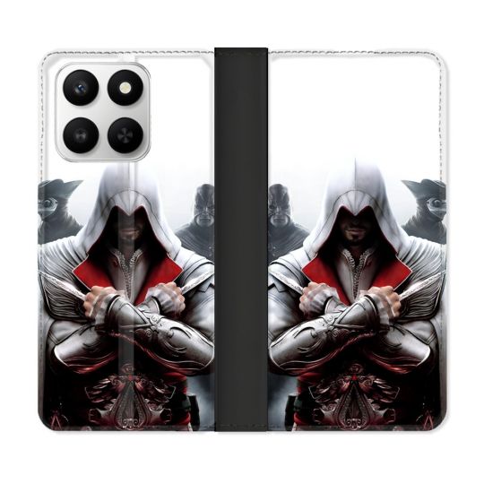 Housse cuir portefeuille Pour Honor 400 smart 5G Assassin Creed Mask