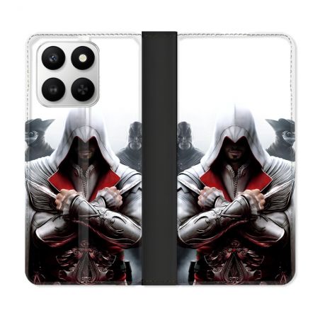 Housse cuir portefeuille Pour Honor 400 smart 5G Assassin Creed Mask