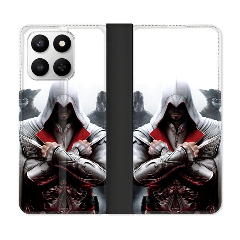 Housse cuir portefeuille Pour Honor 400 smart 5G Assassin Creed Mask