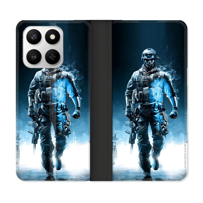 Housse cuir portefeuille Pour Honor 400 smart 5G Call Of Duty Guerrier