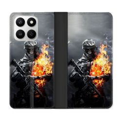 Housse cuir portefeuille Pour Honor 400 smart 5G Call Of Duty Squelette