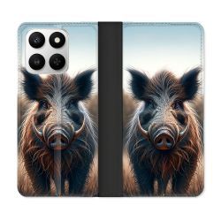 Housse cuir portefeuille Pour Honor 400 smart 5G Chasse Sanglier Attaque