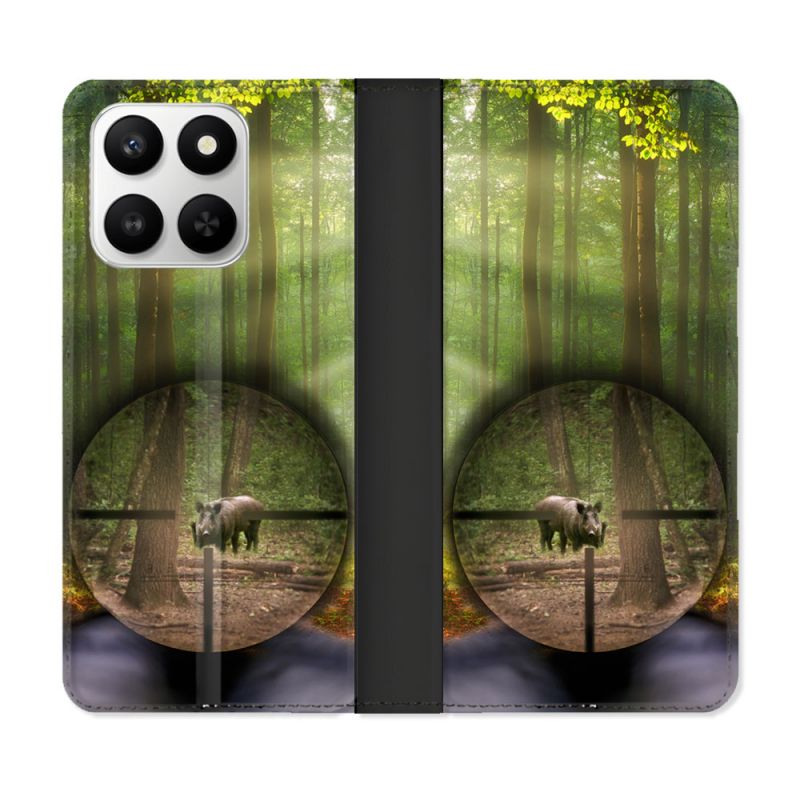 Housse cuir portefeuille Pour Honor 400 smart 5G Chasse Sanglier Viseur