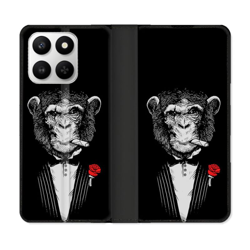 Housse cuir portefeuille Pour Honor 400 smart 5G Decale Singe Mafia