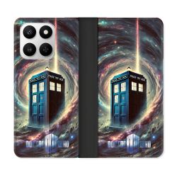 Housse cuir portefeuille Pour Honor 400 smart 5G Dr Who Tardis Univers