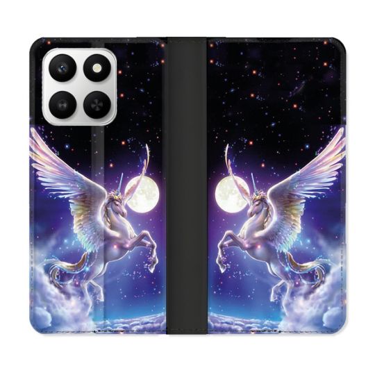 Housse cuir portefeuille Pour Honor 400 smart 5G Fantastique Licorne Céleste
