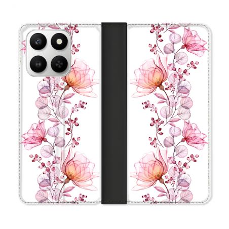 Housse cuir portefeuille Pour Honor 400 smart 5G Fleur Eclosion