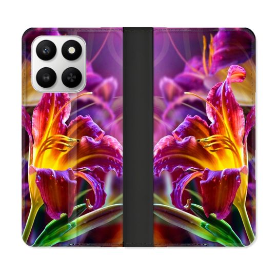 Housse cuir portefeuille Pour Honor 400 smart 5G Fleur Lys Color