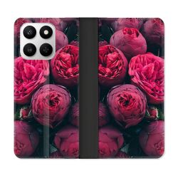 Housse cuir portefeuille Pour Honor 400 smart 5G Fleur Pivoine