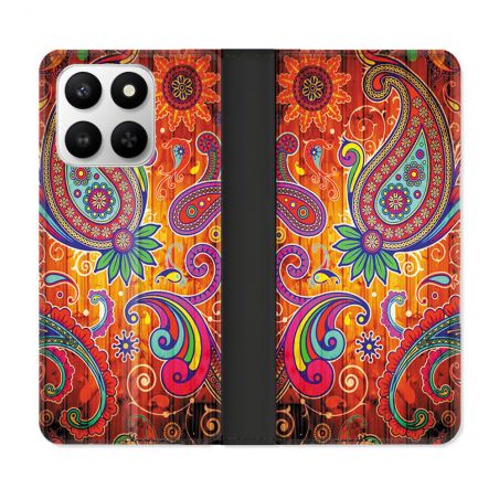 Housse cuir portefeuille Pour Honor 400 smart 5G Fleur Psychedelic