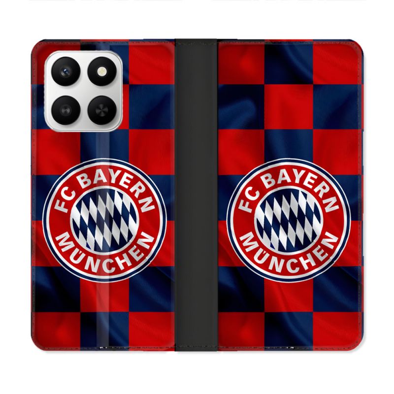 Housse cuir portefeuille Pour Honor 400 smart 5G Foot Bayern Munich Carreaux
