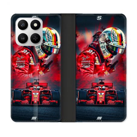 Housse cuir portefeuille Pour Honor 400 smart 5G Formule 1 F1 Ferrari