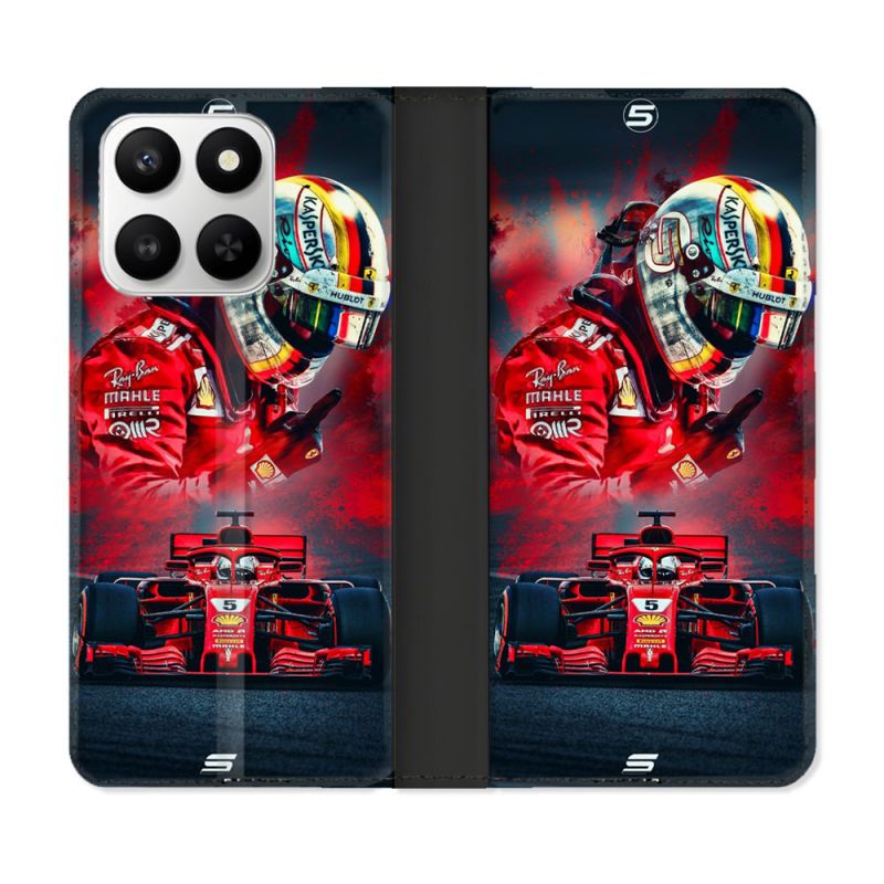 Housse cuir portefeuille Pour Honor 400 smart 5G Formule 1 F1 Ferrari