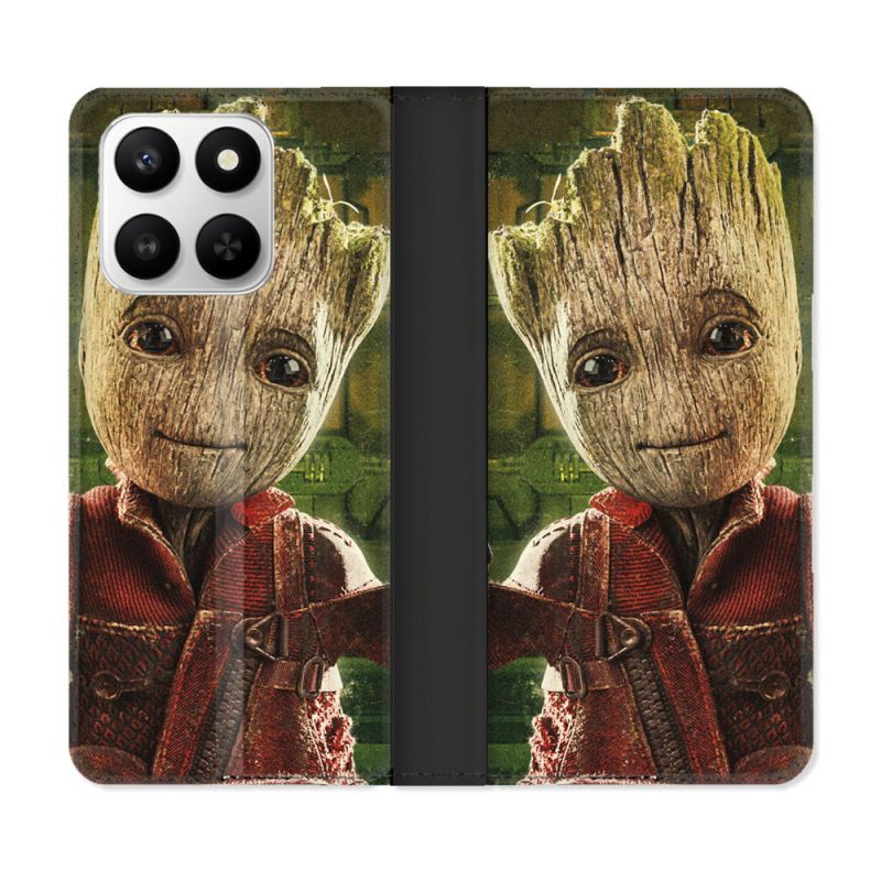 Housse cuir portefeuille Pour Honor 400 smart 5G Groot Vert